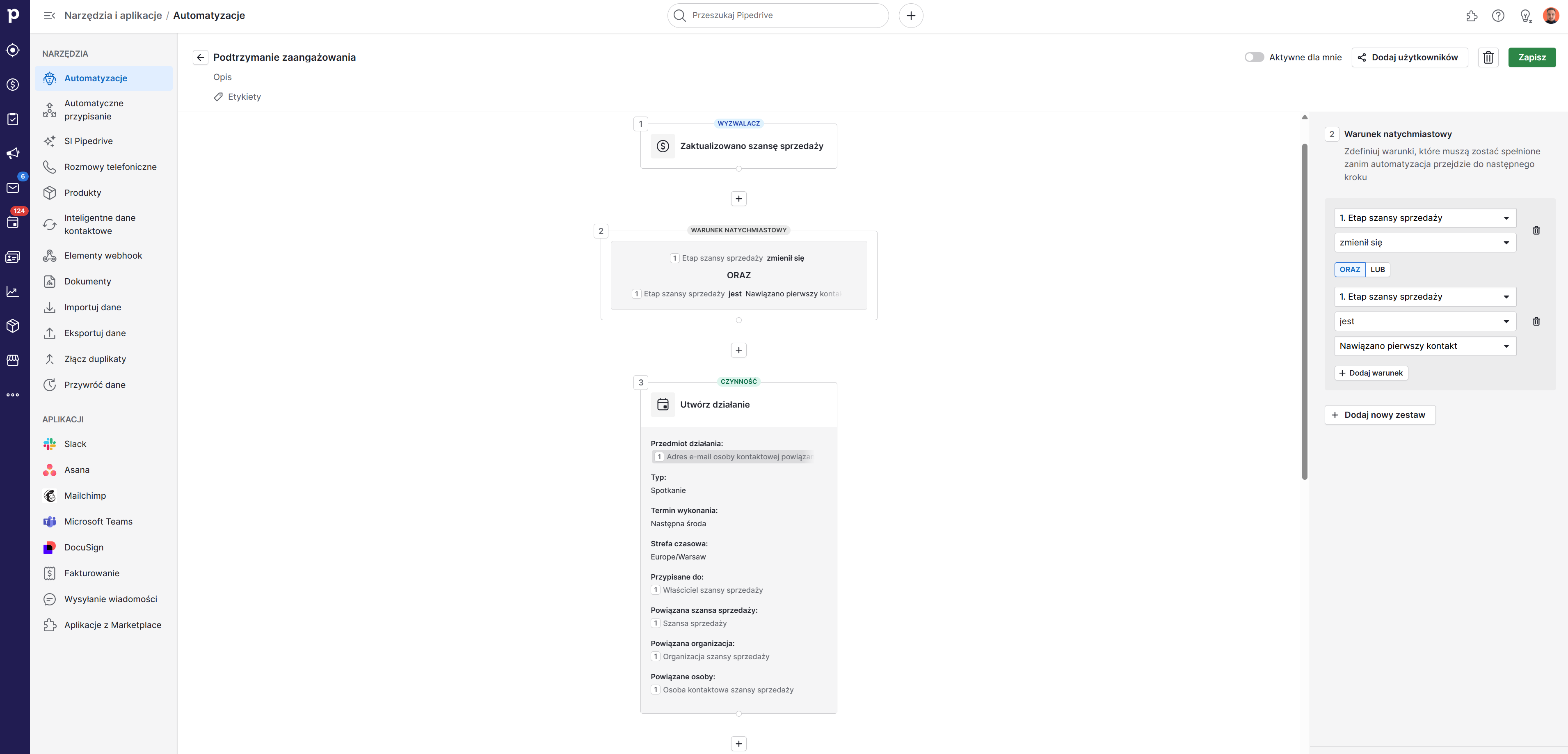 Kreator Automatyzacji w Pipedrive