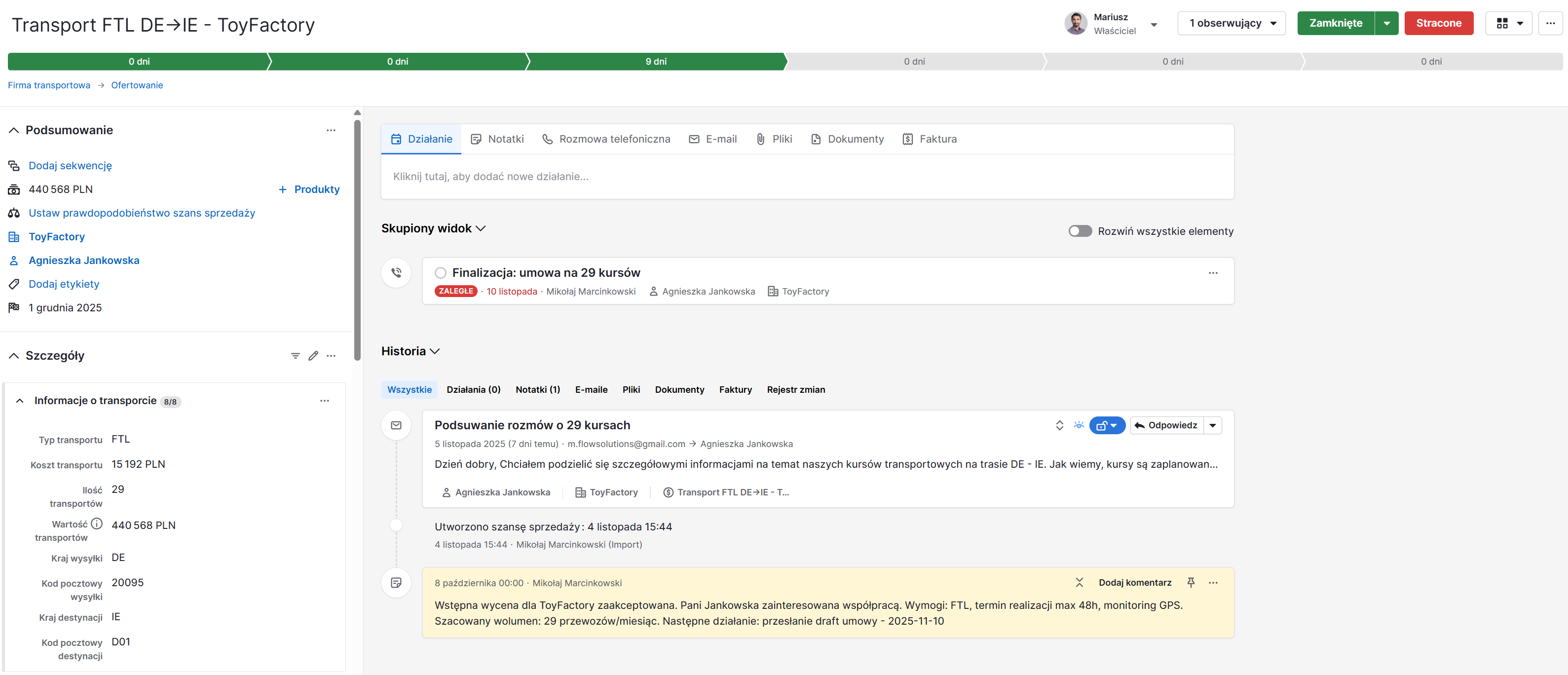 4 - szczegóły szansy sprzedaży